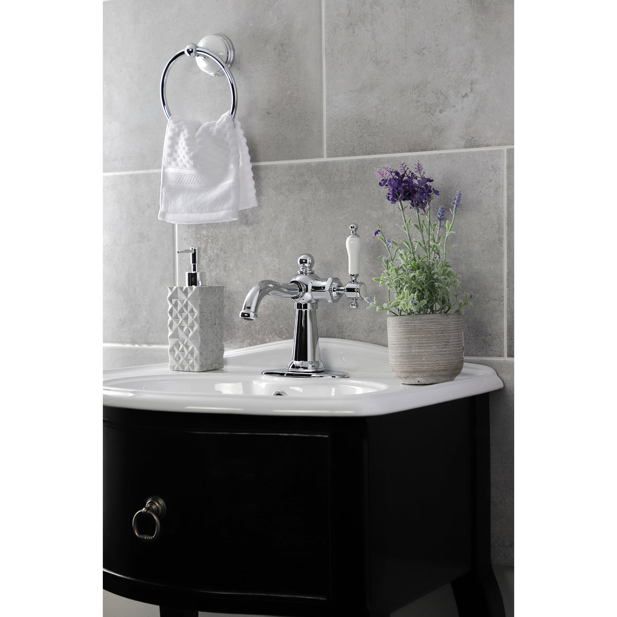 Kingston Brass KS154BXPN Nautical Single-Handle Bathroom Faucet with Push  Pop-Up, Polished Nickel 並行輸入品 浴室、浴槽、洗面所