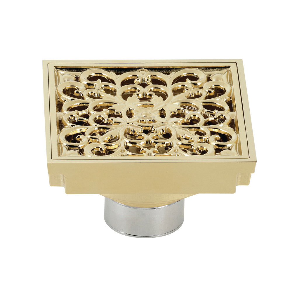 Kingston Brass BSF4267AB 4 in. Watercourse Square Brass Shower Drain Antique Brass