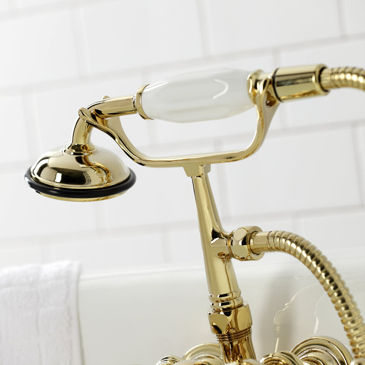 Vintage 3-3/8 Tub Wall Mount Clawfoot Tub Faucet with Hand Shower - K & B  Distributors. Inc.