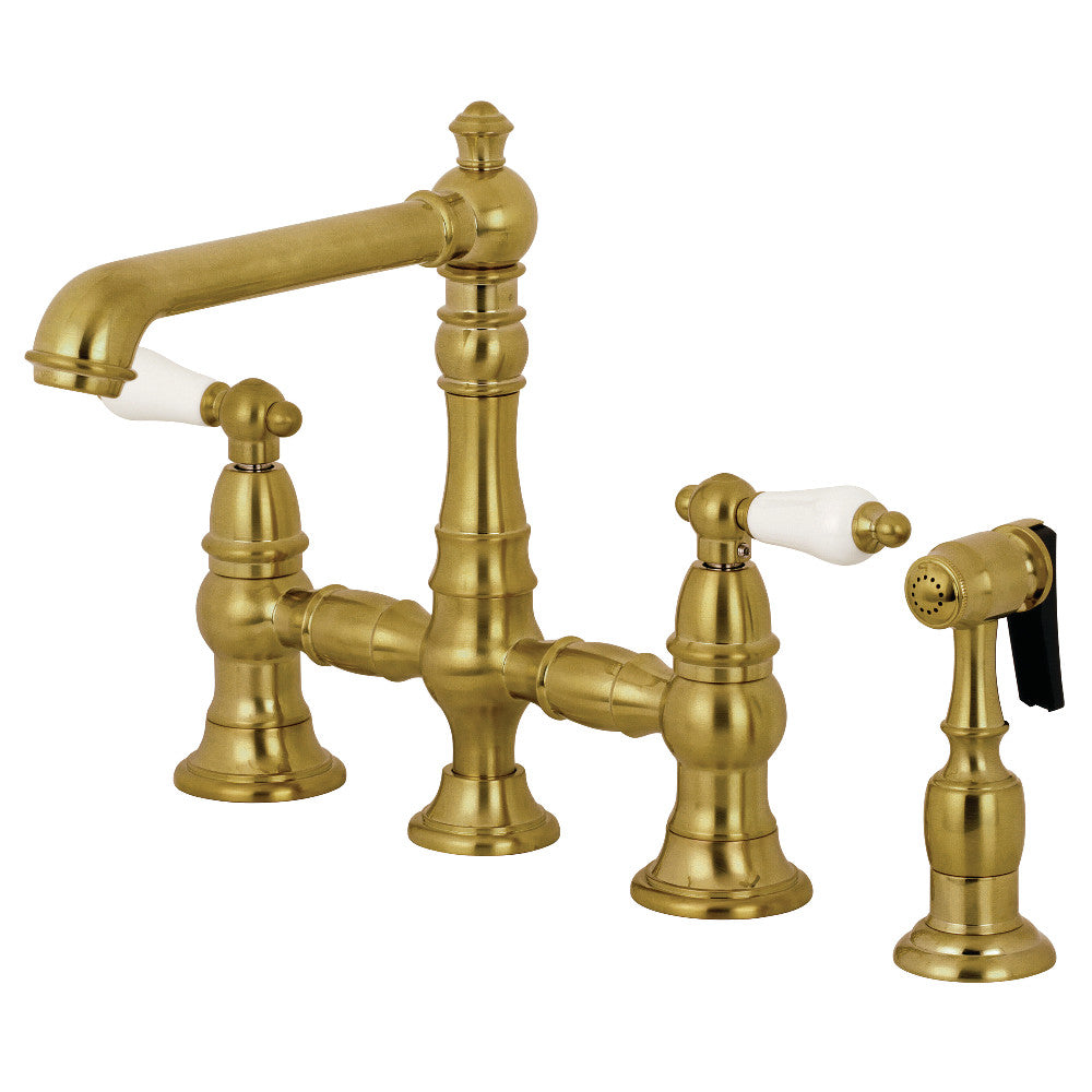 Kingston Brass English Country 8 Bridge Kitchen Faucet (KS7278PXBS)