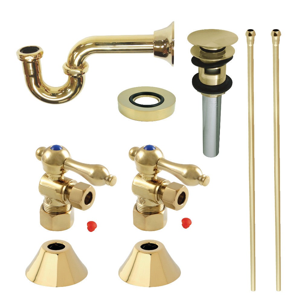 Kingston Brass CC43107DLLKB30 Modern Plumbing Sink Trim Kit with Bottle Trap, Brushed Brass