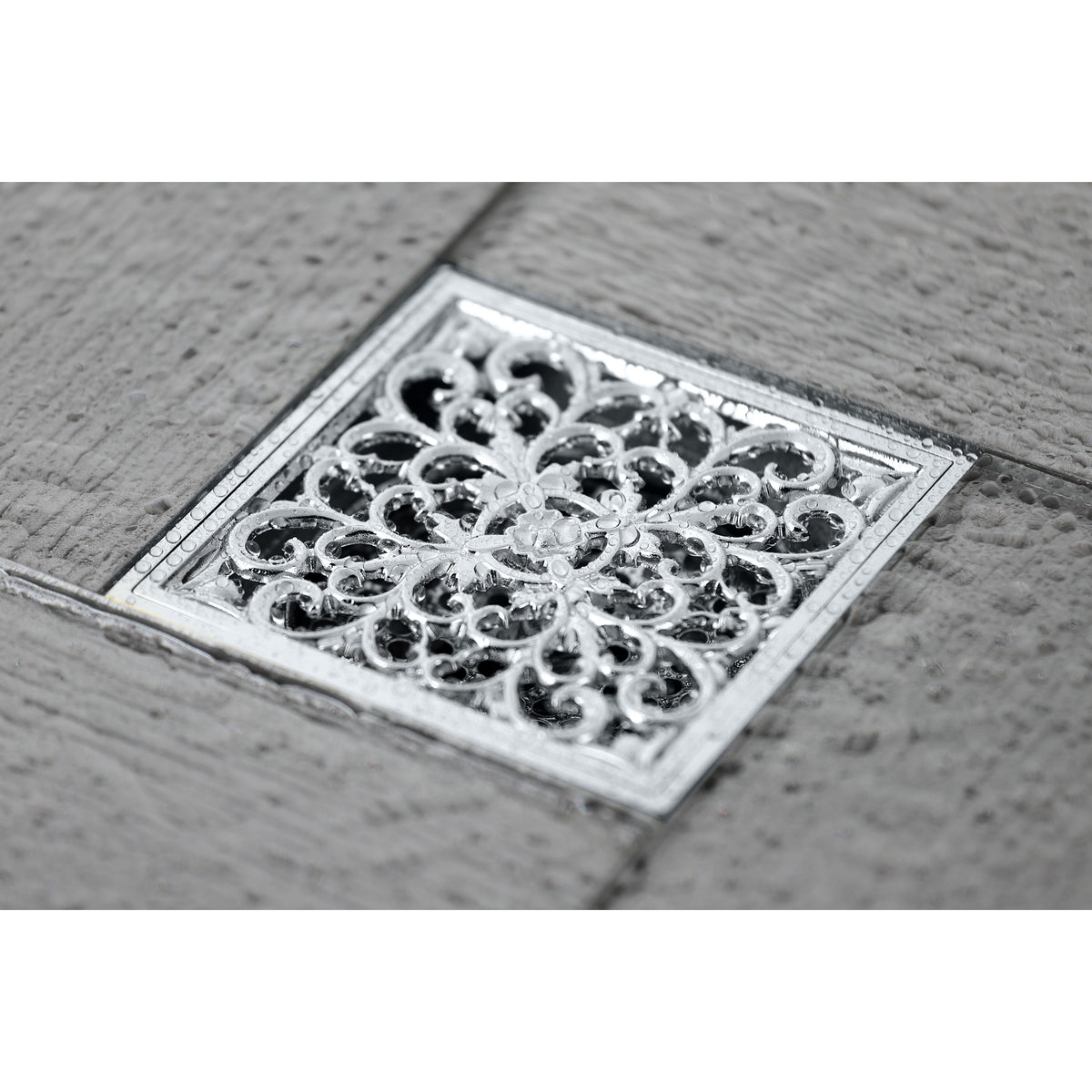 Decorative Shower Drains  4-INCH SQUARE GRID SHOWER DRAIN