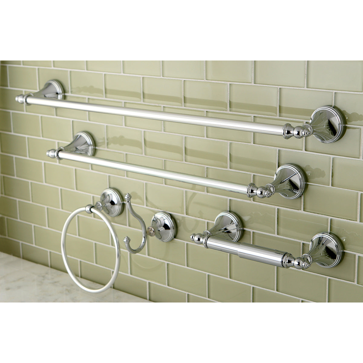 Kingston Brass 5-Piece Bathroom Accessory Set, Brushed Nickel BAHK1612478SN