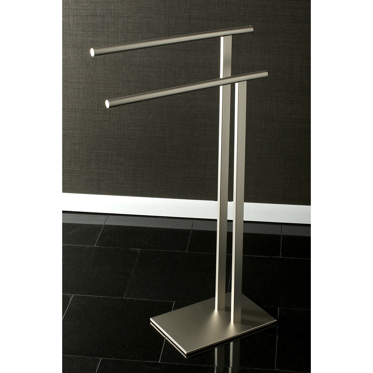 Free standing towel discount rack brushed nickel