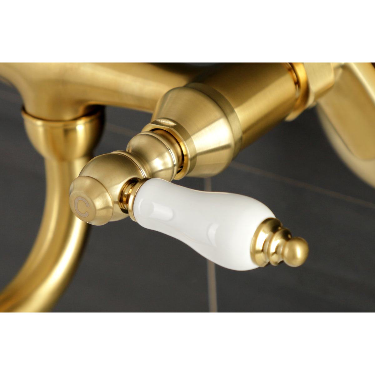Kingston Brass KS216PB Adjustable Center Wall Mount Bathroom Faucet KS216PB