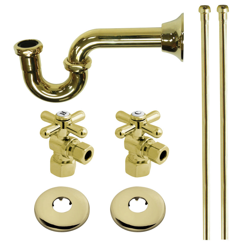 Kingston Brass CC43107DLLKB30 Modern Plumbing Sink Trim Kit with Bottle Trap, Brushed Brass